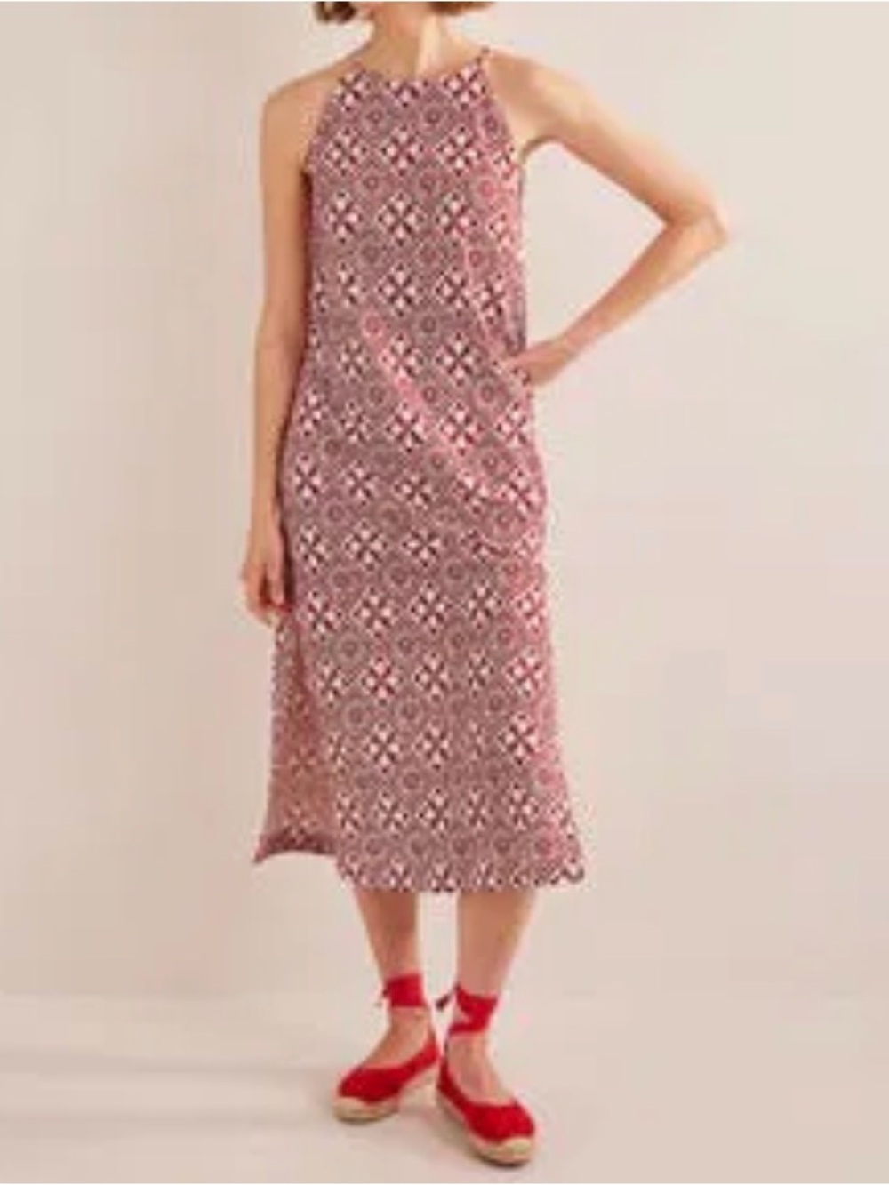 Boden Racer Neck Midi Dress Sz US 2R